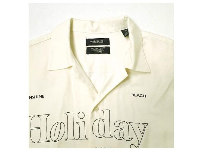 Autre Marque Camisa Scotch & Soda con estampado de vacaciones 100% Lyocell Beige - vista 4