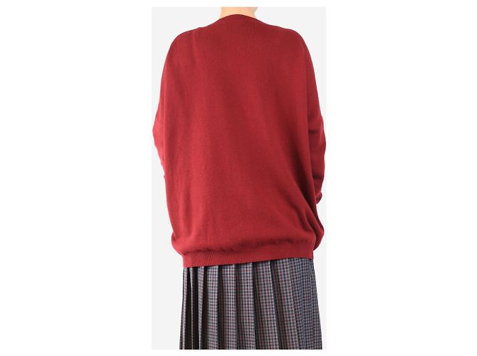 Autre Marque Roter Wollcardigan - Größe M - Ansicht 2