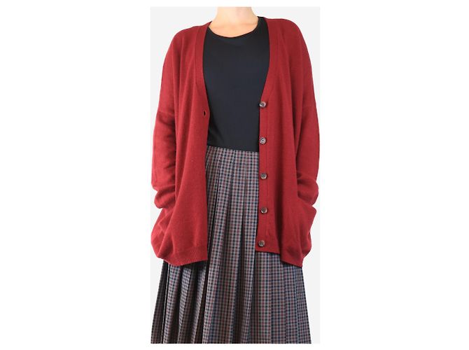 Autre Marque Roter Wollcardigan - Größe M - Ansicht 3