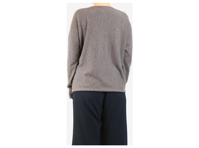 Autre Marque Brauner Cashmere-Cardigan offen - Größe M - Ansicht 2