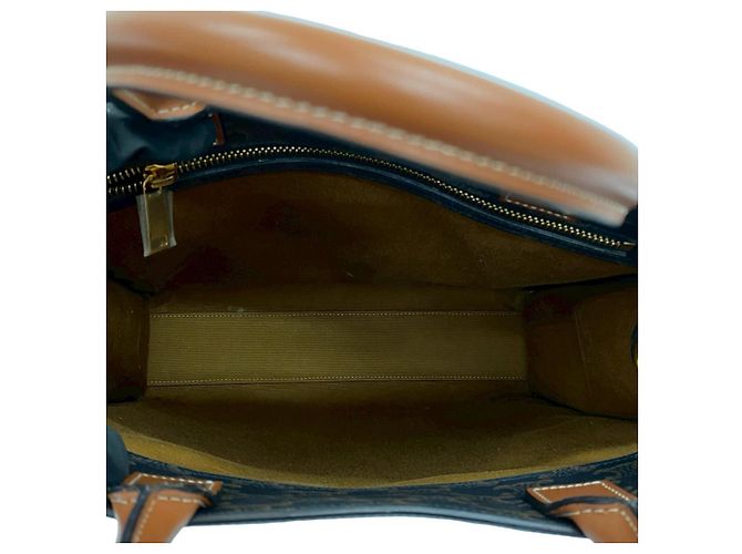 Céline Borsa 2way Celine Triomphe Vertical Cabas Small in pelle Marrone Nero - vista 10