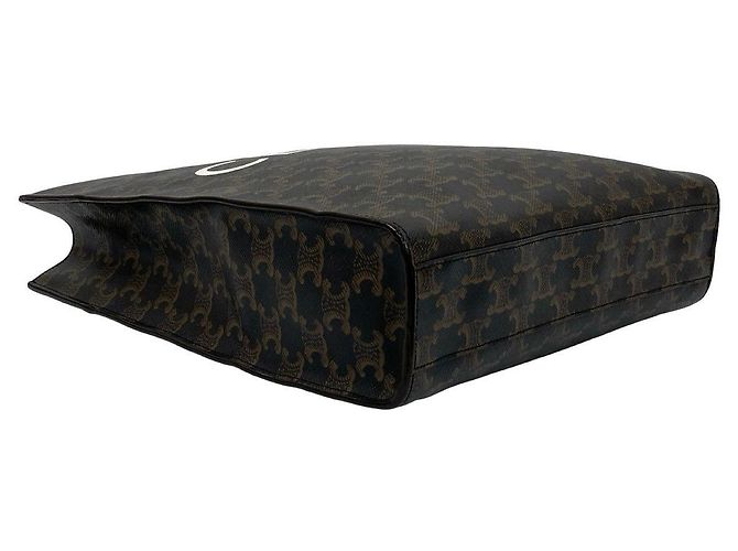 Céline Borsa 2way Celine Triomphe Vertical Cabas Small in pelle Marrone Nero - vista 8