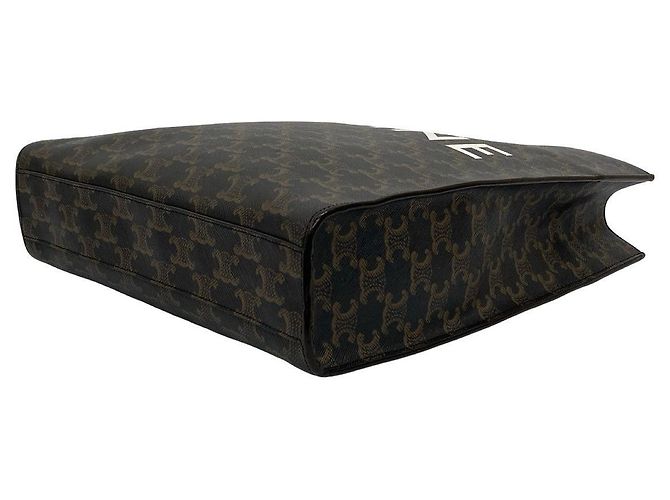 Céline Borsa 2way Celine Triomphe Vertical Cabas Small in pelle Marrone Nero - vista 9