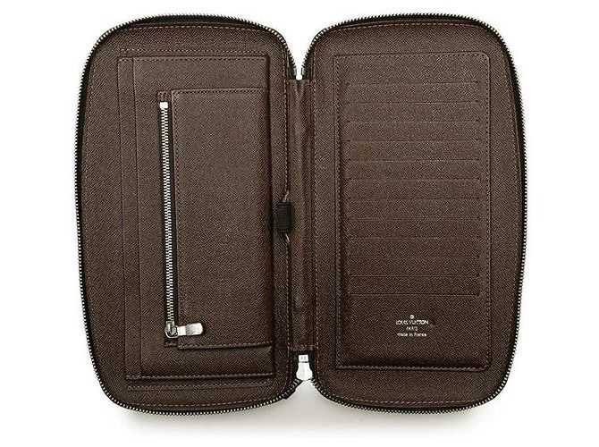 Cartera larga Organizer Atoll Taiga Louis Vuitton Castaño - vista 7