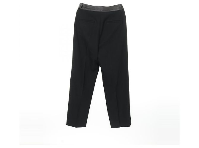 Pantalones de cuero de cordero de lana Hermès Negro - vista 2