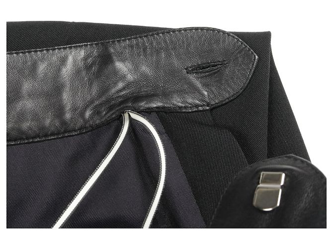 Pantalones de cuero de cordero de lana Hermès Negro - vista 9