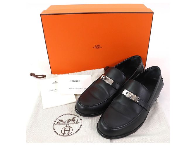 Mocassins de couro com fivela Kelly Destin da Hermès Preto - vista 2