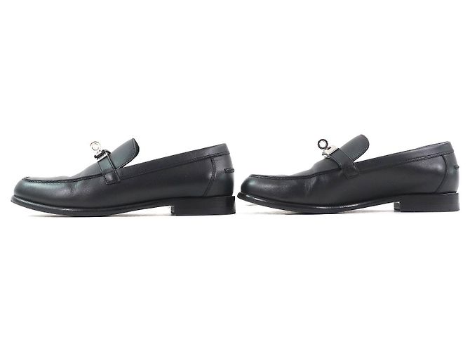 Mocassins de couro com fivela Kelly Destin da Hermès Preto - vista 3