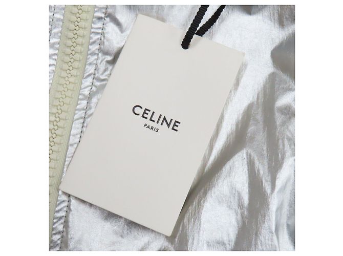 Céline Chaqueta de cuadros holgada Celine Negro Plata Blanco - vista 12