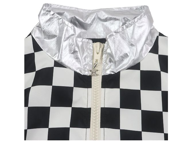 Céline Chaqueta de cuadros holgada Celine Negro Plata Blanco - vista 2