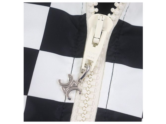 Céline Chaqueta de cuadros holgada Celine Negro Plata Blanco - vista 6
