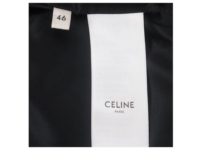 Céline Chaqueta de cuadros holgada Celine Negro Plata Blanco - vista 9
