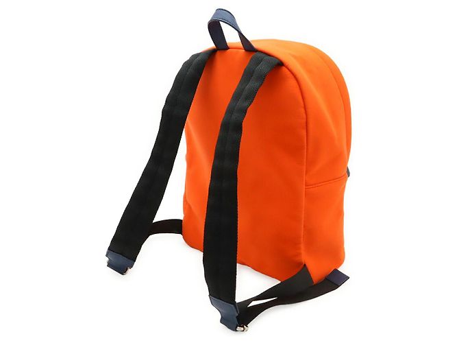 Fendi FRESH FENDI Neoprene Leather Backpack Black Orange - view 2