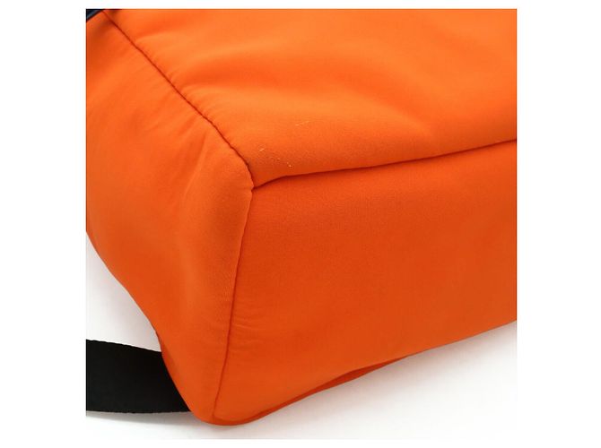 Fendi FRESH FENDI Neoprene Leather Backpack Black Orange - view 3