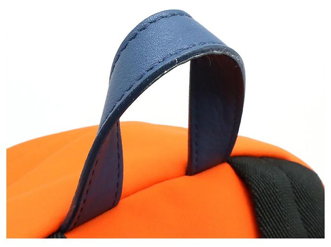 Fendi FRESH FENDI Neoprene Leather Backpack Black Orange - view 4