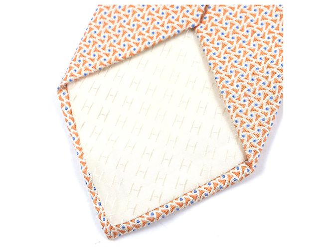 Hermès Hermes Silk Tie Blue Orange - view 5