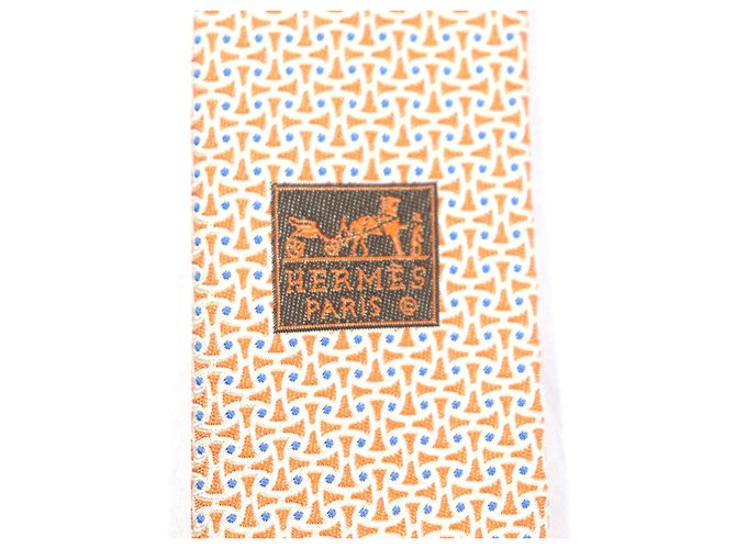 Hermès Hermes Silk Tie Blue Orange - view 7