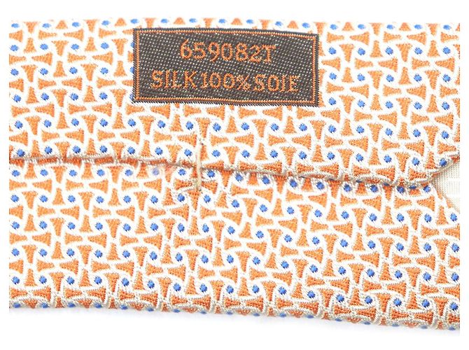 Hermès Hermes Silk Tie Blue Orange - view 8