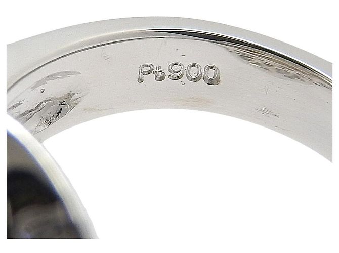 Autre Marque Pt900 Platin Perlen-Diamantring Silber - Ansicht 5