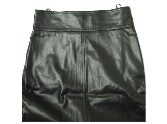 Autre Marque Falda de cuero sintético H BEAUTY&YOUTH Negro - vista 5