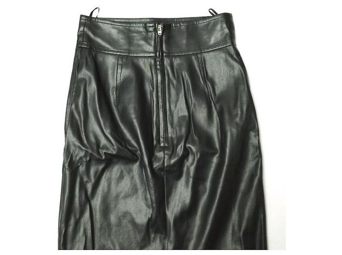 Autre Marque Falda de cuero sintético H BEAUTY&YOUTH Negro - vista 6