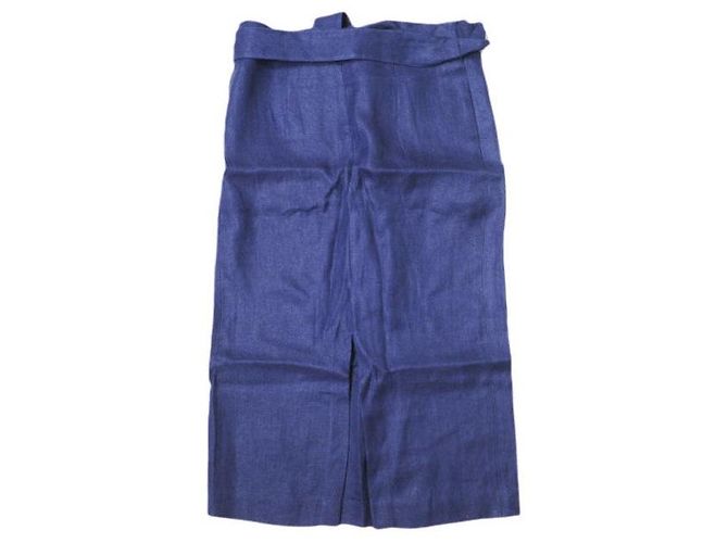 Autre Marque Gonna aderente in lino ROKU BEAUTY&YOUTH UNITED ARROWS Blu Blu navy - vista 2