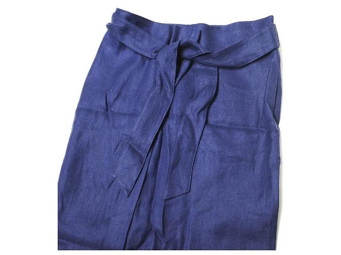 Autre Marque Gonna aderente in lino ROKU BEAUTY&YOUTH UNITED ARROWS Blu Blu navy - vista 4