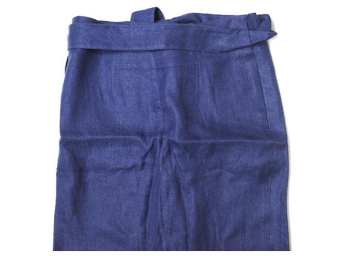Autre Marque Gonna aderente in lino ROKU BEAUTY&YOUTH UNITED ARROWS Blu Blu navy - vista 5