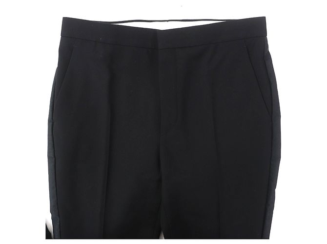 Calça longa reta de lã Sideline da Louis Vuitton Preto - vista 3
