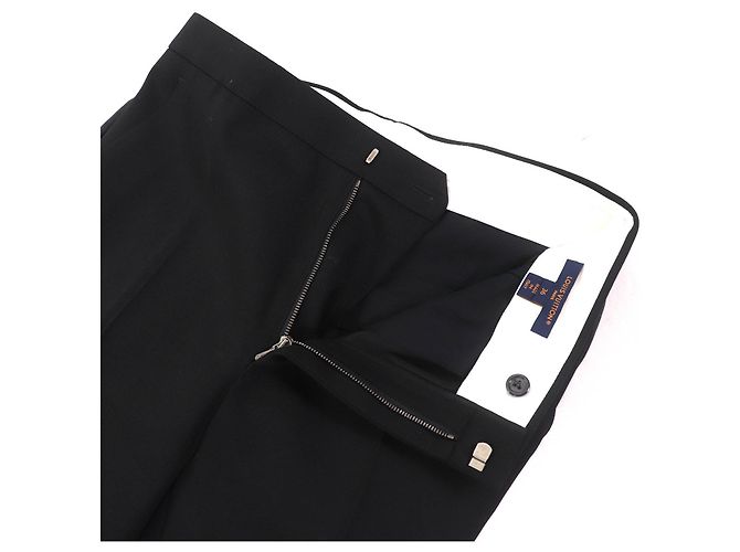 Calça longa reta de lã Sideline da Louis Vuitton Preto - vista 5