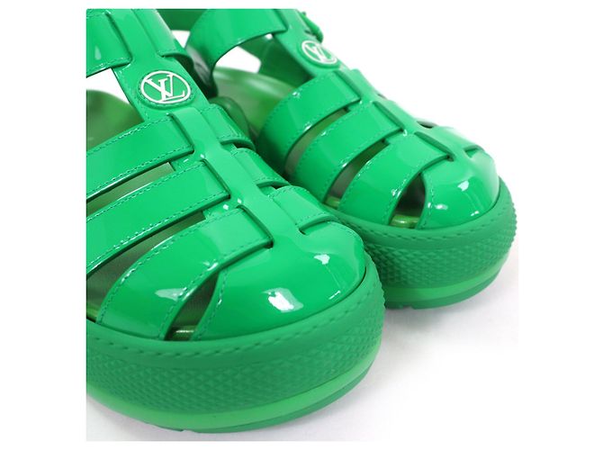 Lackleder-Sandalen Louis Vuitton 1AB17J Grün - Ansicht 8