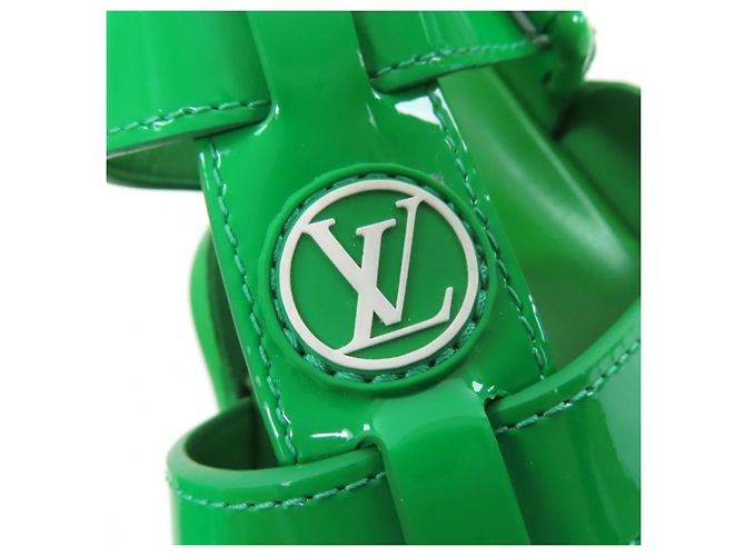 Lackleder-Sandalen Louis Vuitton 1AB17J Grün - Ansicht 9