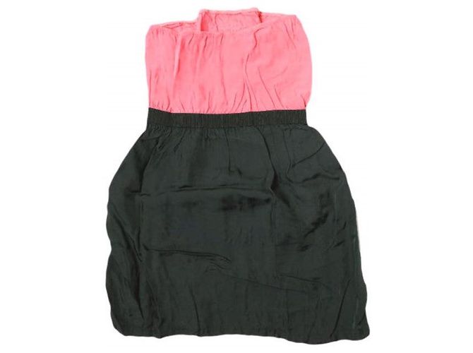 Autre Marque TOGA PULLA Neues Typ Elastisches Cupro Kleid Schwarz Pink - Ansicht 2