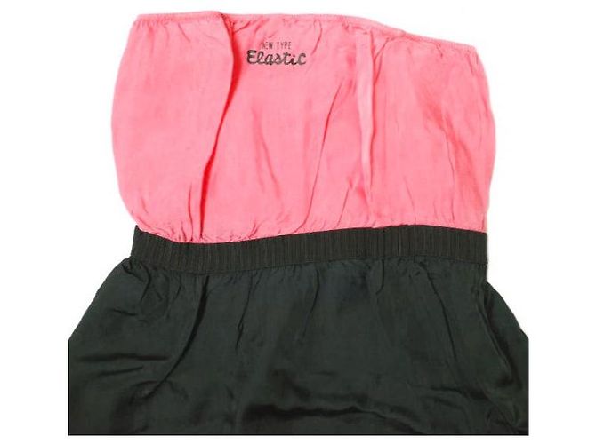 Autre Marque TOGA PULLA Neues Typ Elastisches Cupro Kleid Schwarz Pink - Ansicht 4
