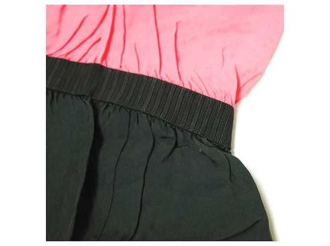 Autre Marque TOGA PULLA Neues Typ Elastisches Cupro Kleid Schwarz Pink - Ansicht 5