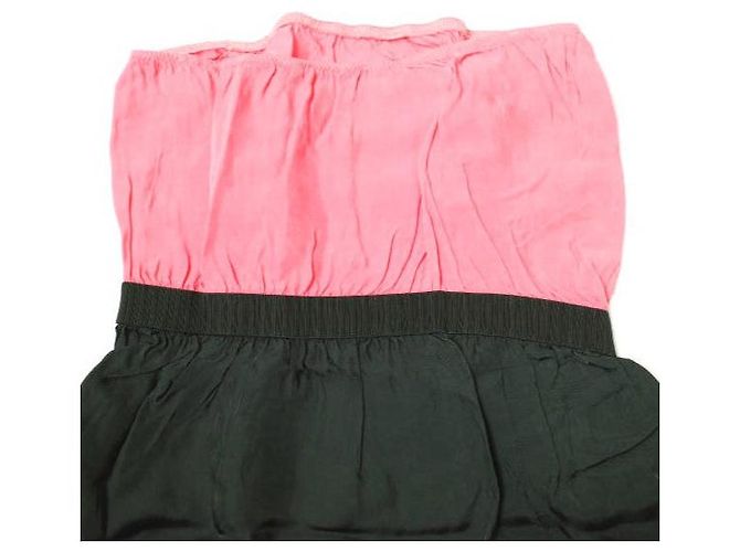 Autre Marque TOGA PULLA Neues Typ Elastisches Cupro Kleid Schwarz Pink - Ansicht 6