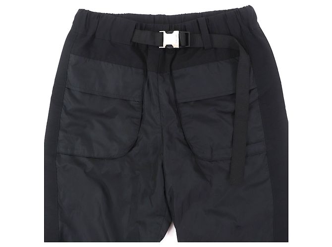 Pantalones de nylon mix de Grosgrain Sacai Negro - vista 3