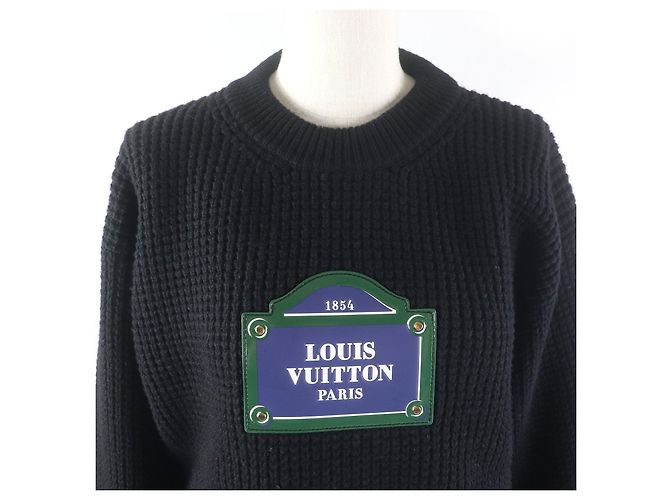 Maglione in lana con patch logo Louis Vuitton Nero - vista 2
