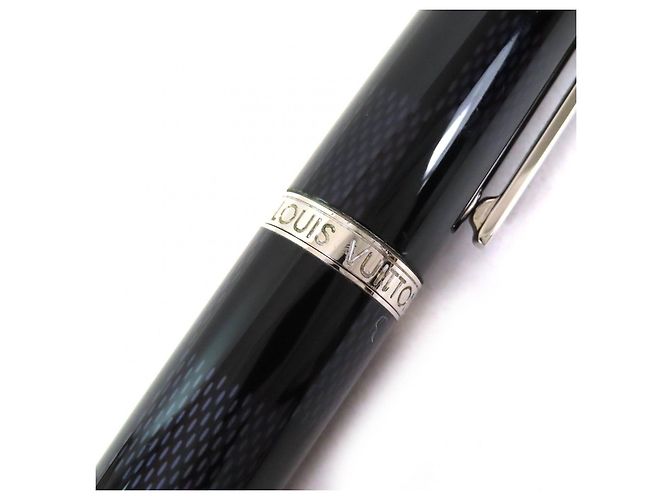 Bolígrafo Louis Vuitton Grand Tour Damier Graphite Castaño Negro Plata - vista 6