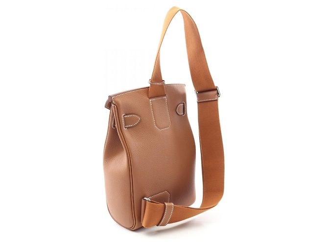 Hermès Borsa a vita Hermes Kelly Akkad PM Togo Marrone D'oro - vista 2