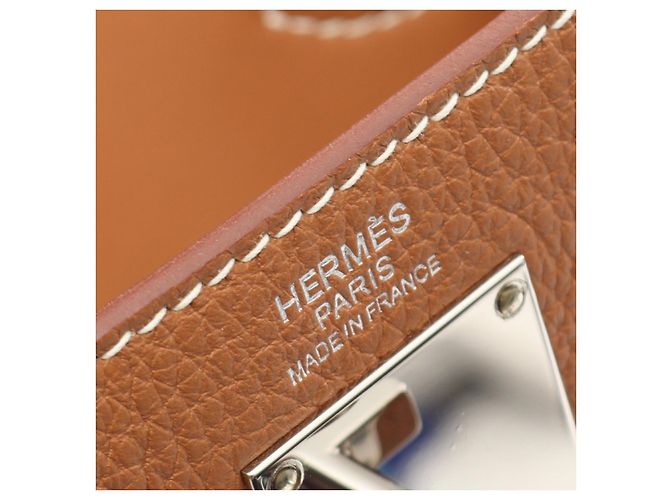 Hermès Borsa a vita Hermes Kelly Akkad PM Togo Marrone D'oro - vista 4
