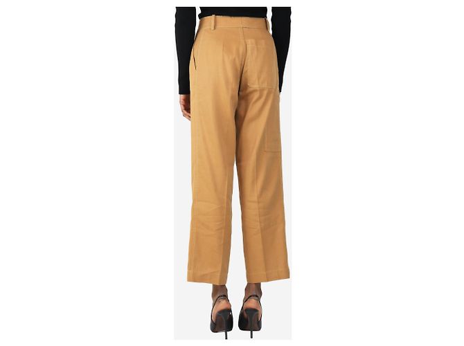 The row Pantalones de mezcla de lino marrón - talla UK 6 - vista 3