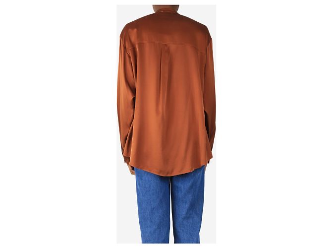 Forte Forte Blusa de seda marrón - talla UK 8 Castaño - vista 2