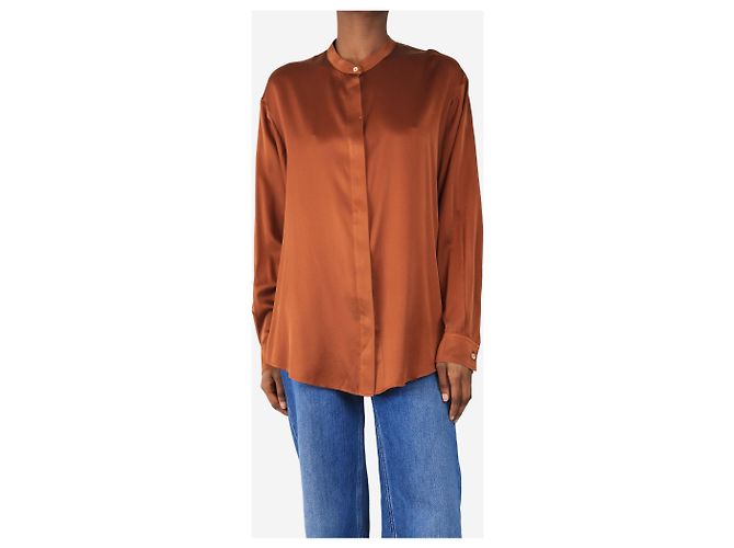 Forte Forte Blusa de seda marrón - talla UK 8 Castaño - vista 3