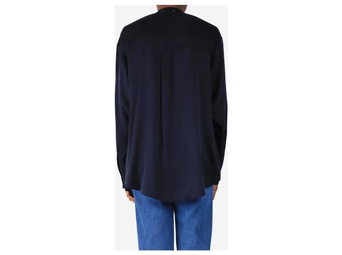 Forte Forte Blusa de seda azul marino - talla UK 8 - vista 2