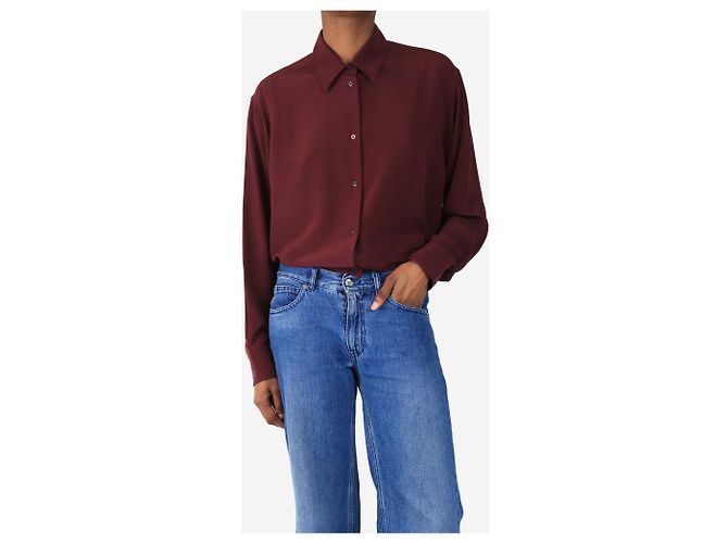 Indress Blusa de seda burdeos - talla UK 6 - vista 3