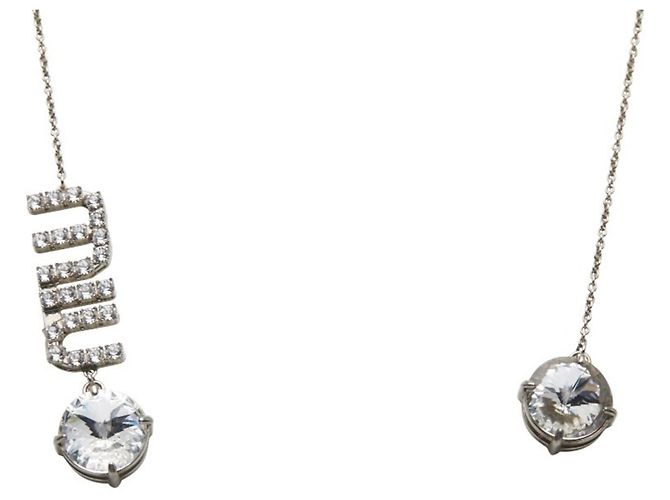 Collana in strass argento Miu Miu - vista 2