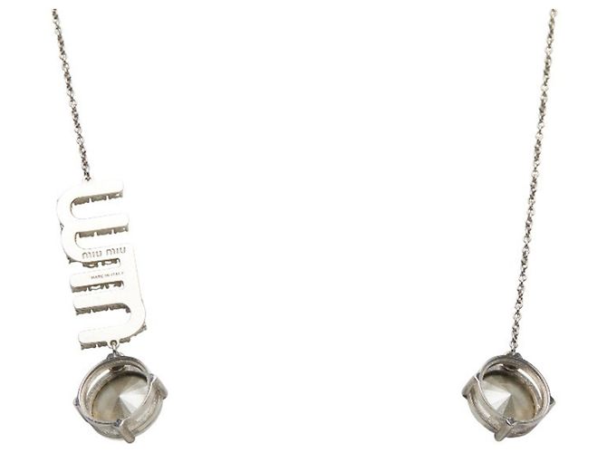 Collana in strass argento Miu Miu - vista 3