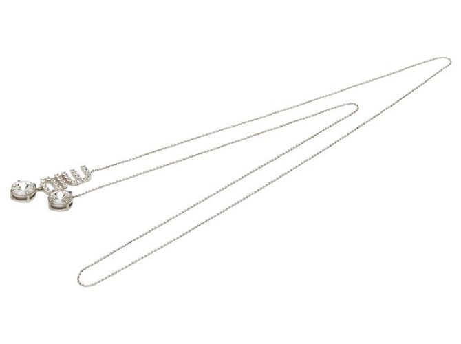 Collana in strass argento Miu Miu - vista 4