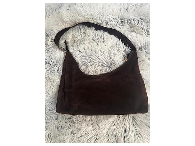 Braccialini Handtasche aus braunem Wildleder Python-Effekt Dunkelbraun - Ansicht 3